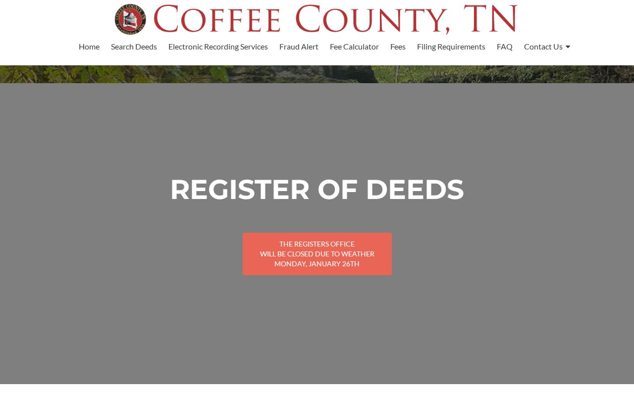 Tullahoma previous residents deed-chain source at the Coffee County Register of Deeds