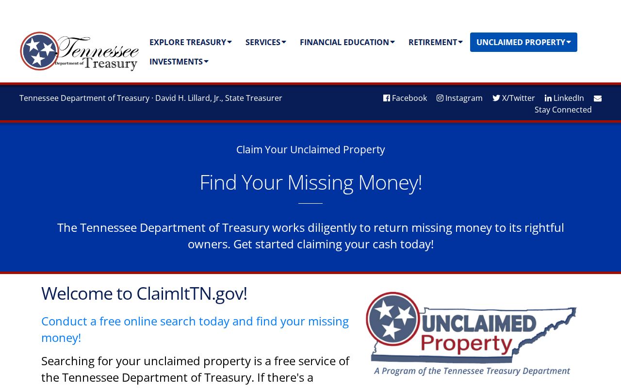 Tullahoma resident lookup Tennessee unclaimed property search